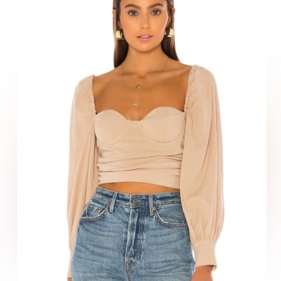 MAJORELLE Tops - MAJORELLE  Revolve Tan Crop Top size small